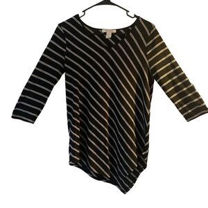 Pre Owned Women’s White House Black Market Striped Shirt Top Sz Sm Classic Style